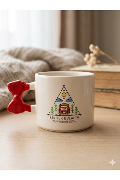 PALTO TASARIM Let's Find a Place Away from the World Handmade Cream Shiny Rib...