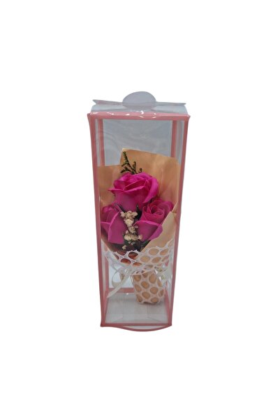 decotoys Buchet din flori naturale uscate si flori artificiale 3 trandafiri