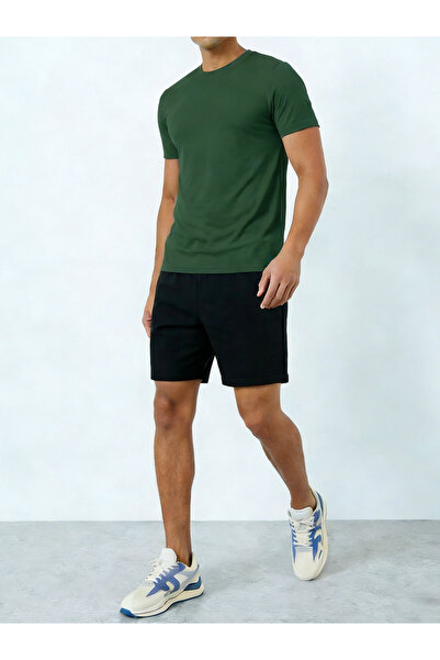 Take Two By Styli Men Solid Round Neck T-Shirt and Shorts Co-Ords