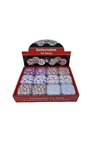 decotoys Metal boxes 12/set with flowers