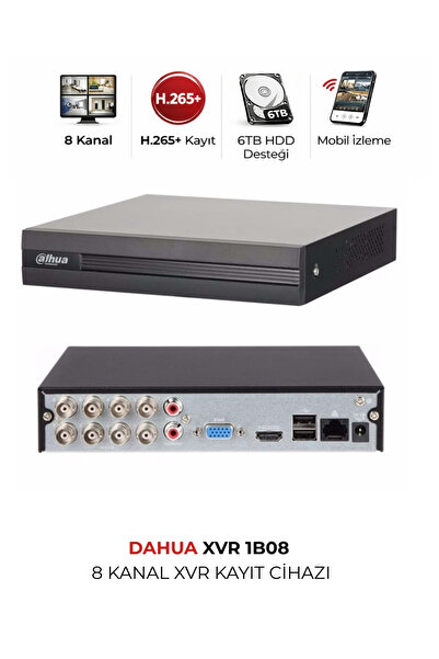 DAHUA XVR1B08I-T 8 Kanal DVR Kayıt Cihazı 2MP Kamera Destekli