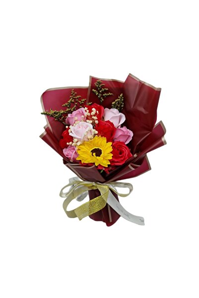 decotoys Buchet din flori artificiale 9 trandafiri