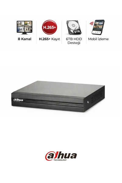 DAHUA XVR1B08I-T 8 Kanal Güvenlik Kamera DVR Kayıt Cihazı H.265+