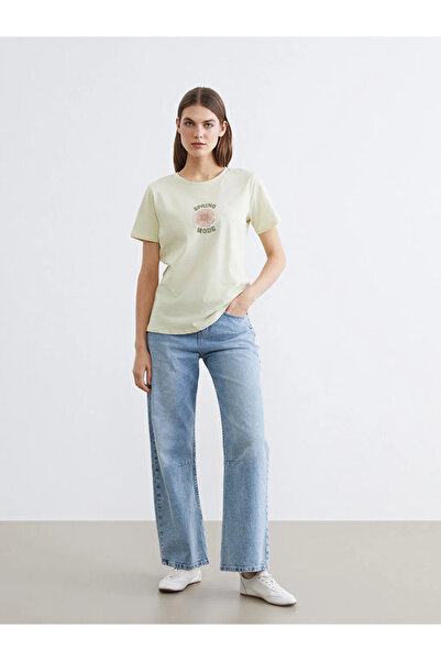 LC Waikiki Green Crew Neck Printed Women's T-Shirt