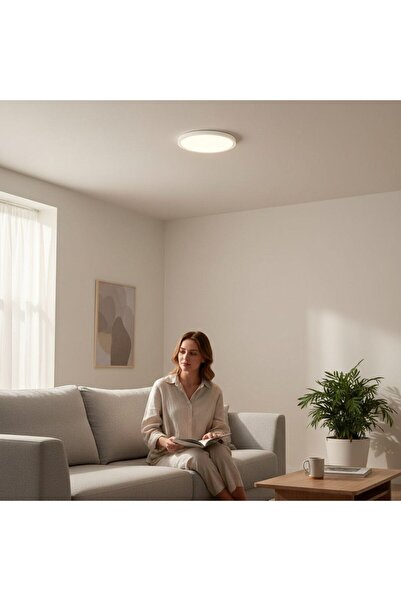 Luxera Lighting Led ceiling light VERSA IP40 White frame Fi400, 32W, 3000-6500K