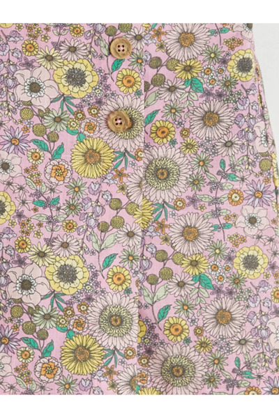 LC Waikiki Ροζ Με φλοράλ μοτίβο Κοριτσίστικη Σορτς Φούστα