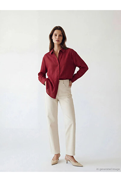 LC Waikiki Red Striped Women's Shirt Tunic