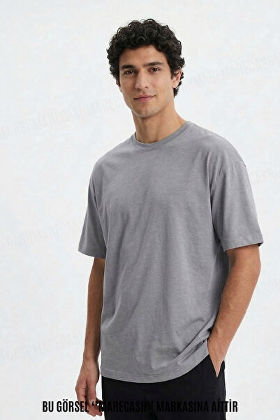 MARECASH Oversize pentru bărbați, uni, fără imprimeu tricou mâneci scurte, va...