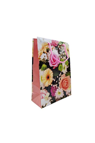 decotoys Paper gift bags with flowers 12/set S