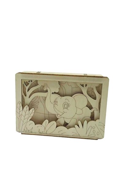 decotoys Figurina lemn de pictat elefant 5/set