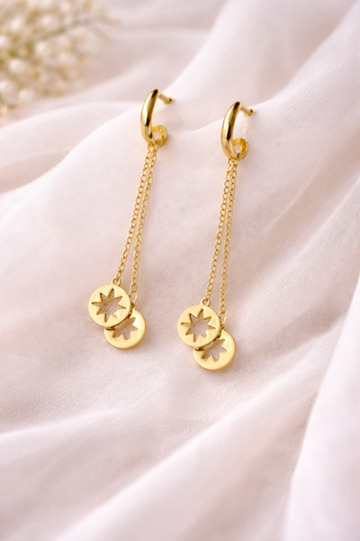 Inovius Елегантни обеци, позлатени медни - LMG4037