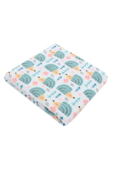 PRICHINDEL Cearceaf patut, Prichindel, Ariciul verde, flanel, alb, 120x60 cm