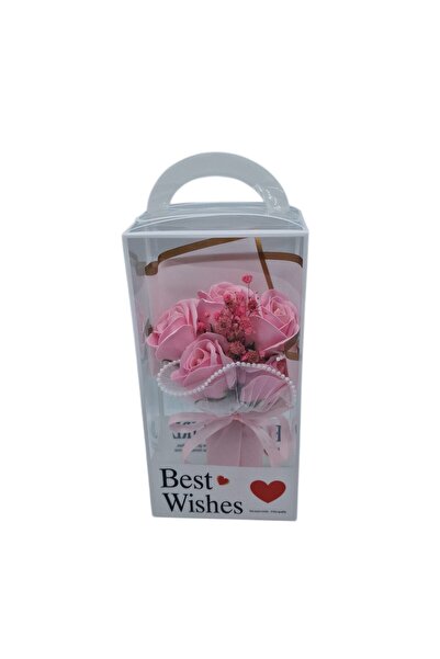 decotoys Buchet din flori naturale uscate si flori artificiale 5 trandafiri