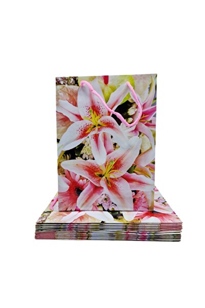 decotoys Paper gift bags with flowers S 2 sets