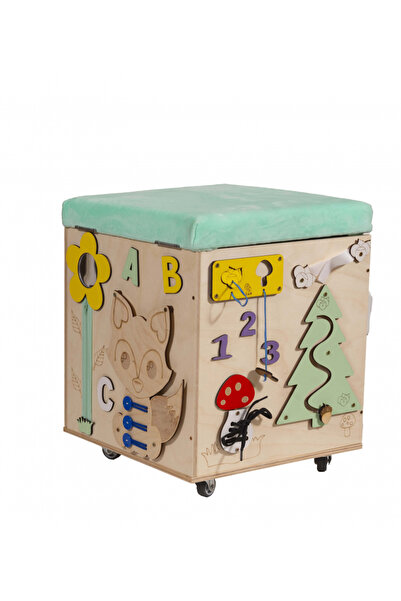 Ikonka Centru de activitati si taburet din lemn 31 cm