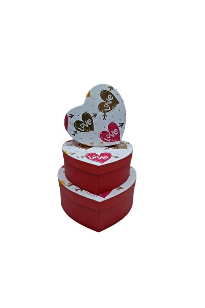 decotoys Heart cardboard box 3/set