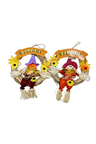 decotoys Straw wreath ornament 2/set