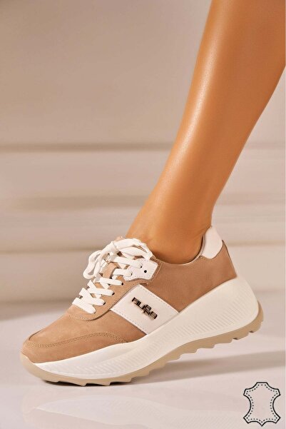 Joana Vamya Khaki Reversible Faux Leather Sneakers