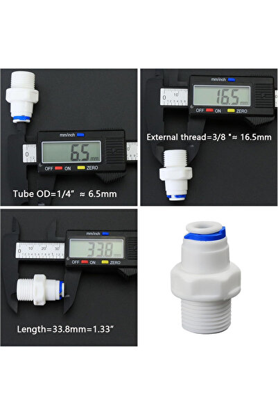 QuTek Set 3 adaptoare drepte cu filet exterior 1/2” x pentru furtun PE 1/4”, pentru filtre de apa