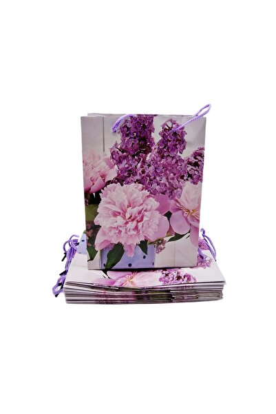 decotoys Paper gift bags flowers 12/set XS 2sets