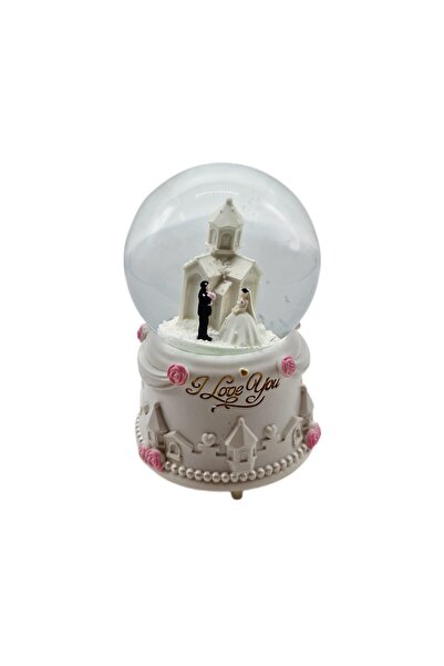 decotoys Glob din rășină muzical cu led, Bebe