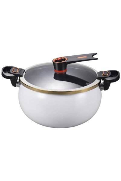 VmaxVision Ceramic Micro Pressure Cooker Enamel Soup Pot 7L with Glass Lid Mu...