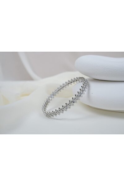 ATELİER TUĞBA KLPÇ079 موديل برغي لامع فضي اللون من الفولاذ (قطر داخلي 6 سم)