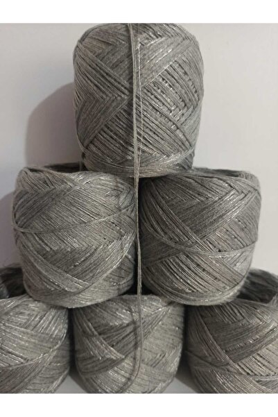 İPEK YÜN İPLİK DÜNYASI Koton (Italian Mercerized) Knitting Yarn (Gray Self Si...