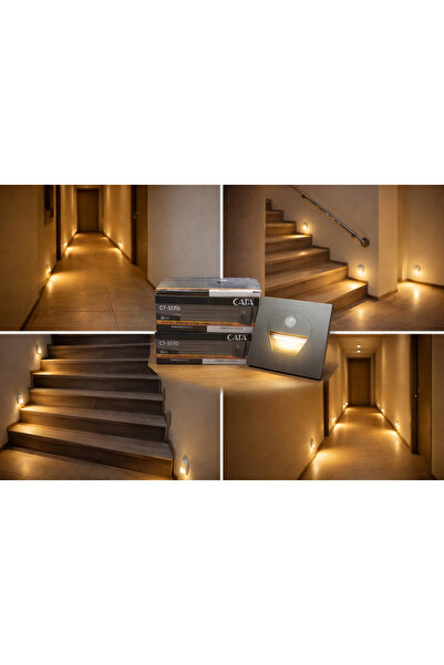 Cata CT-5170 SENSÖRLÜ KORİDOR AYDINLATMASI 3000K-GÜNIŞIĞI 3'LÜ PAKET -FÜME
