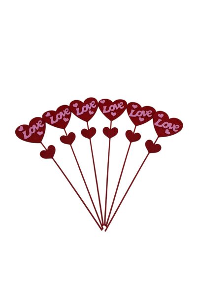 decotoys Tablita mesaj inimioare cu pasla 6/set