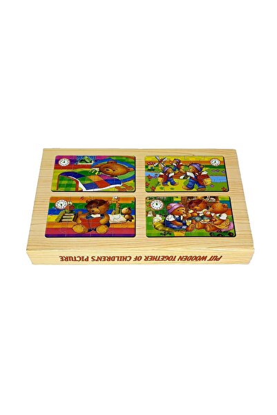 decotoys Puzzle lemn penar urs 2/set