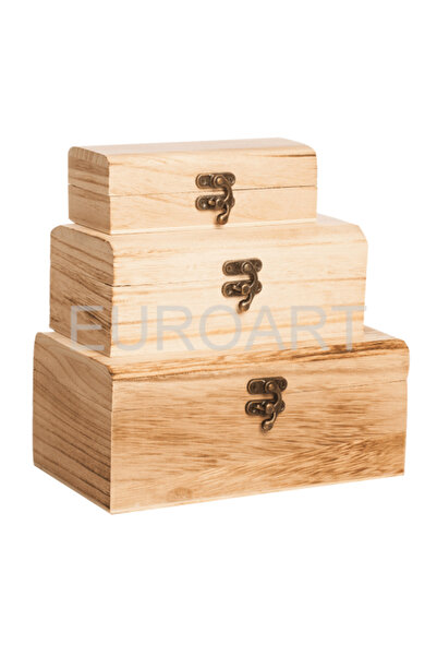 decotoys Cutii lemn 3/set cufar