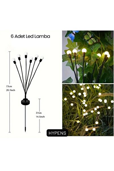 MİMOZA PARK 6 Ledli Güneş Enerjili Ateş Böceği Çiçek Lamba 1 Adet
