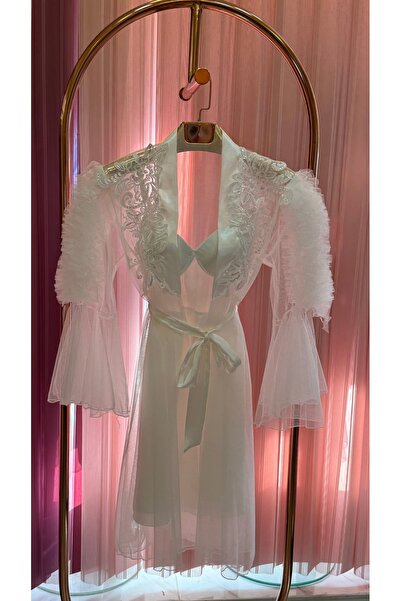 Limas lingerie Special Design Lace , 2-Piece Short Dressing Gown with Tull De...