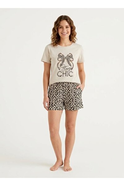 Bumbăcel Women's printed Short-Sleeved Cotton pajamas