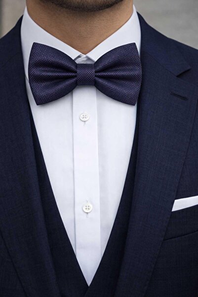 Kravatkolik Navy Blue Dot Pattern Bow Tie P2011