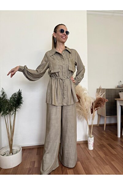 Cardella Design Pocket Detailed Double Suit Tunic and Pants Double Suit