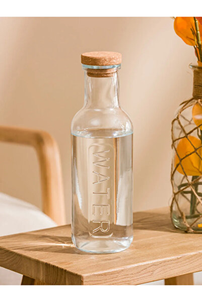 LC Waikiki LCW HOME Renksiz Mantar Kapaklı Cam Su Şişesi 1000 Ml