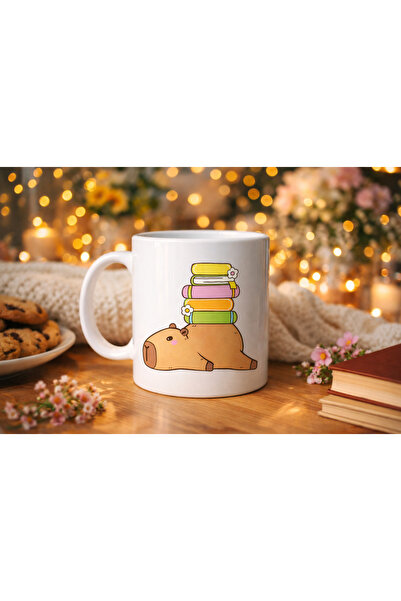 CT STONES Cana drăguță cu capibara și carte, model 101 – Cana pentru cafea și...