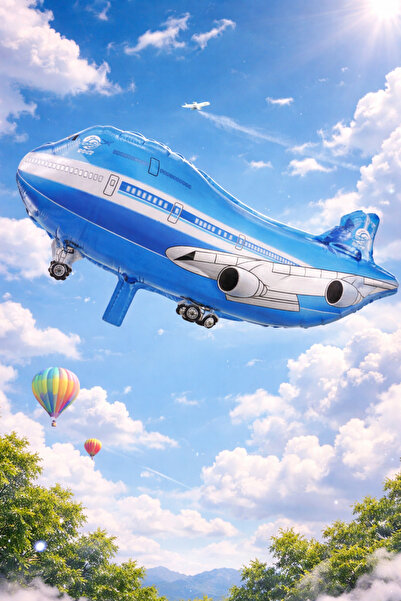 Happyewent Airplane Shaped Foil Balloon – Large Party Balloon (79X48 cm)