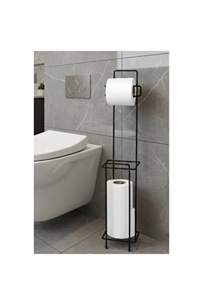 ForWhat Toilet Paper Stand with Black Refillable Container for Office Home Of...