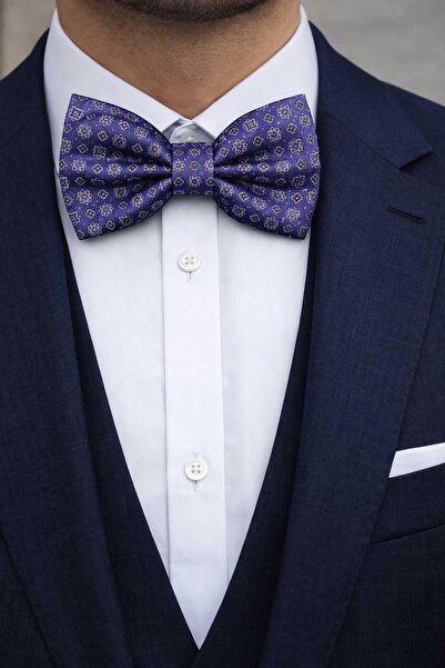 Kravatkolik Purple Motif Pattern Bow Tie P2018