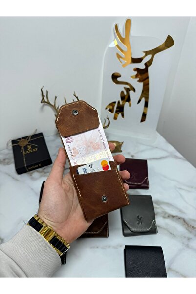 SANAT LEATHER 100% Genuine Crazy Leather Handmade Minimalist Wallet - Crazy L...