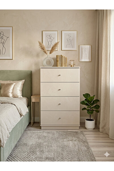 Tenge İnteriors Albenili Çok Amaçlı 4 Çekmeceli Dolap