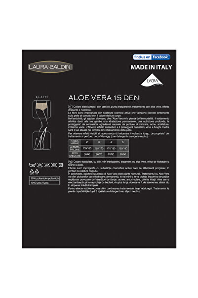 Laura Baldini Dres transparent cu efect de hidratare ALOE VERA 15 den