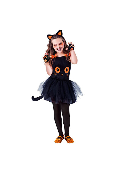 KidMania ® Black Cat Costume for Girls 3-4 Years 98-104 cm