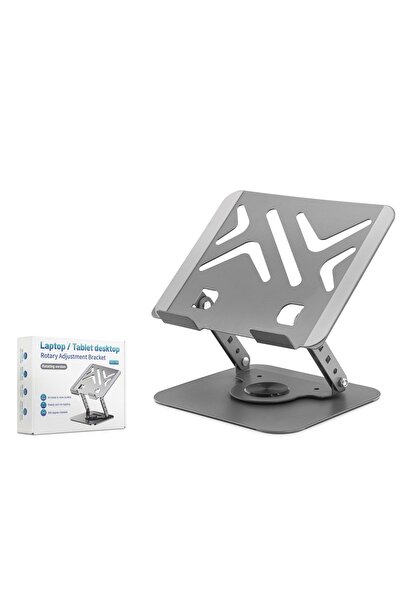 HADRON HDX8017 Laptop + Tablet Standı Karbon Çelik Silikon Kaymaz - Gri