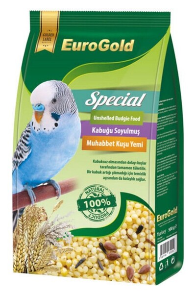 EuroGold Special Kabuksuz Muhabbet Kuşu Yemi 500GR x 2 Adet