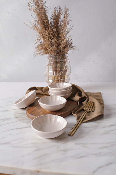 Keramika Matte Cream Sirius Snack Bowl / Sauce Bowl 10 cm 6 Pieces 950