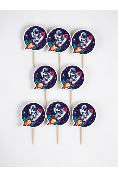 Sinem Gift Space Birthday Concept - Space Cupcake Decoration - Space 8-Piece ...